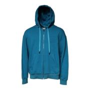 Dolce & Gabbana Blå Bomull Logo Dragkedja Hoodie Blue, Herr