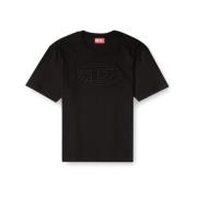 Diesel Logotyp Tryck Bomull T-shirt Black, Herr