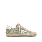 Golden Goose Glitter Platform Sneakers Gray, Dam