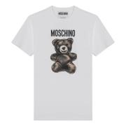 Moschino Kortärmad rund hals T-shirt White, Dam