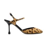 Jimmy Choo Leopardmönstrade Slingback Klackar Brown, Dam