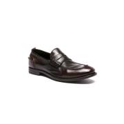 Officine Creative Handgjorda Svarta Läder Penny Loafers Brown, Herr