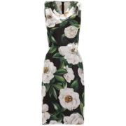 Dolce & Gabbana Vit Gardenia Print Klänning Multicolor, Dam