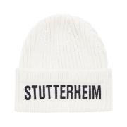 Stutterheim Merinoull Ribbstickad Mössa White, Unisex