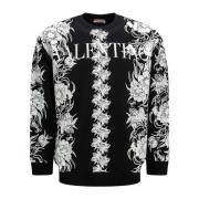 Valentino Daisyland Blommig Sweatshirt Black, Herr