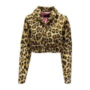 Dsquared2 Leopard Kalvskinn Kort Jacka Brown, Dam