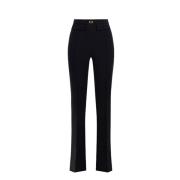 Elisabetta Franchi Svarta Stretch Crêpe Slim Fit Byxor Black, Dam