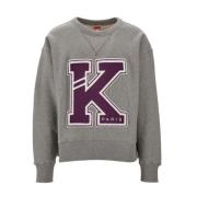 Kenzo Sweatshirt med patchdetaljer Gray, Herr