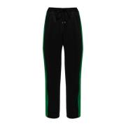 Gucci Striped Logo Patch Snap Closure Sweatpants Black, Herr