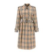 Burberry Rutig Trenchcoat Beige, Dam