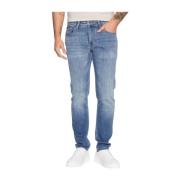 Pepe Jeans Slim Fit Denim Jeans med Patched Logo Blue, Herr