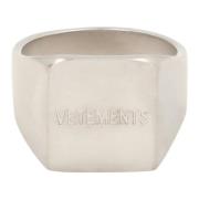 Vetements Graverad Logotyp Messingring Gray, Herr