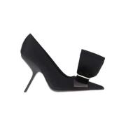 Salvatore Ferragamo Slips Spetsig Tå Pumps Skulpterad Klack Black, Dam