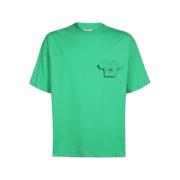 Opening Ceremony Räfflad Crew-neck T-shirt Green, Herr