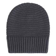 Malo Kashmir Virkad Stickad Beanie Mössa Gray, Dam