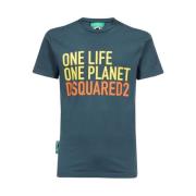 Dsquared2 Tryckt Crew-neck T-shirt Green, Herr