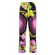 Versace Blommig silke pyjamasbyxor Multicolor, Dam