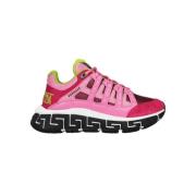 Versace Suede Low-Top Sneakers Pink, Dam