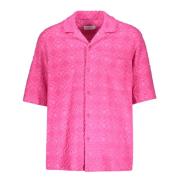 Marine Serre Jacquard Logo Skjorta med Framficka Pink, Herr