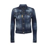 Dsquared2 Sprayad Denimjacka Blue, Dam