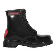 Love Moschino Ankelboots i lackläder med rund tå Black, Dam