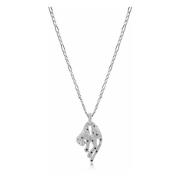 Nialaya Women's Sterling Silver Panther Necklace Gray, Dam