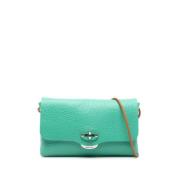 Zanellato Turkos Läder Clutch Väska Green, Dam