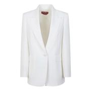 Max Mara Studio Vit kavaj med enkel knappning White, Dam