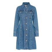 InWear Denim Klänning med A-Linje Kjol Blue, Dam