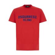 Dsquared2 Röd Logo Crew Neck T-shirt Red, Herr