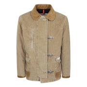 Fay Beige Sammet Jacka med Mocka Detaljer Beige, Herr