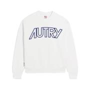 Autry Vit bomulls sweatshirt – Klassisk stil Aw23 White, Herr