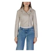 Guess Beige V-Neck Blazer med Sidoficka Beige, Dam