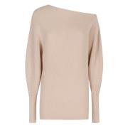 Philosophy di Lorenzo Serafini Räfflad One-Shoulder Sweater Beige, Dam