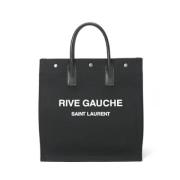 Saint Laurent Vintage Pre-owned Canvas handvskor Black, Dam