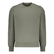 Parajumpers Räfflad crew-neck sweatshirt med logopatch Green, Herr