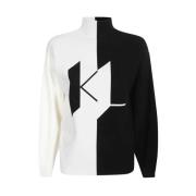 Karl Lagerfeld Monogram Jacquard Turtleneck Tröja Multicolor, Dam