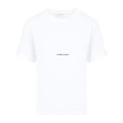 Saint Laurent Cotton Logo T-Shirt White, Dam