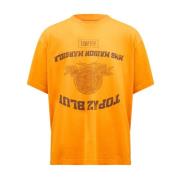 MM6 Maison Margiela Orange Topaz Blå Jersey Bomulls-T-shirt Orange, He...