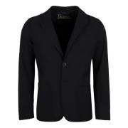 Herno Klassisk Blazer med Kavajslag Black, Herr