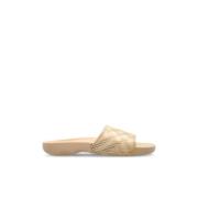 Burberry Dyk Slides Beige, Dam