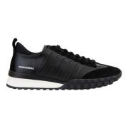 Dsquared2 Herr Läder Sneakers med Snörning Black, Herr