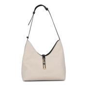 Furla Elegant tygväska med läderdetaljer Beige, Dam