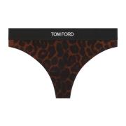 Tom Ford Leopardmönster Brun Elastiskt Midjeband Leggings Brown, Dam