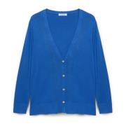 Fiorella Rubino Cardigan med V-ringning i Lenzing™ Ecovero™ Viskos Blu...