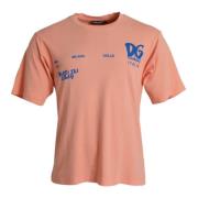 Dolce & Gabbana Korall Logotyp T-shirt Pink, Herr