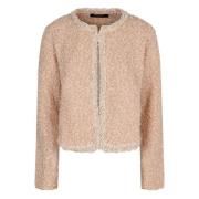 Fabiana Filippi Paljett Boucle Stickad Kappa Pink, Dam