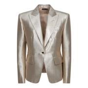 Tom Ford Lyxig Guld Monokrom Jacka Gray, Dam