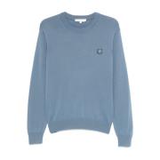 Maison Kitsuné Blå Tröja med Rävmotiv Blue, Herr