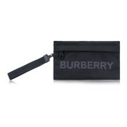 Burberry Tyg Handväska Clutch med Dragkedja Black, Dam